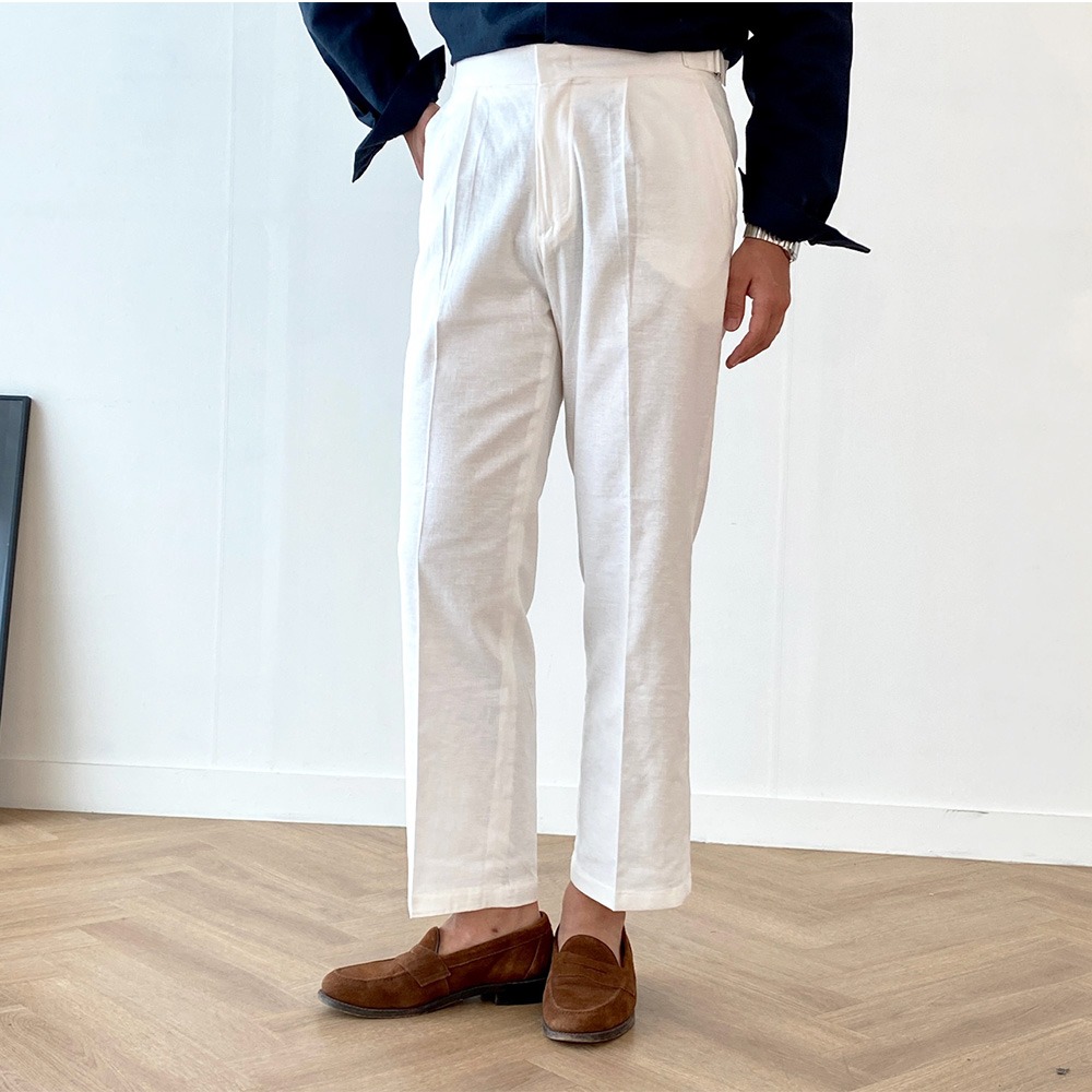 Linen Beltless Pants (4color)