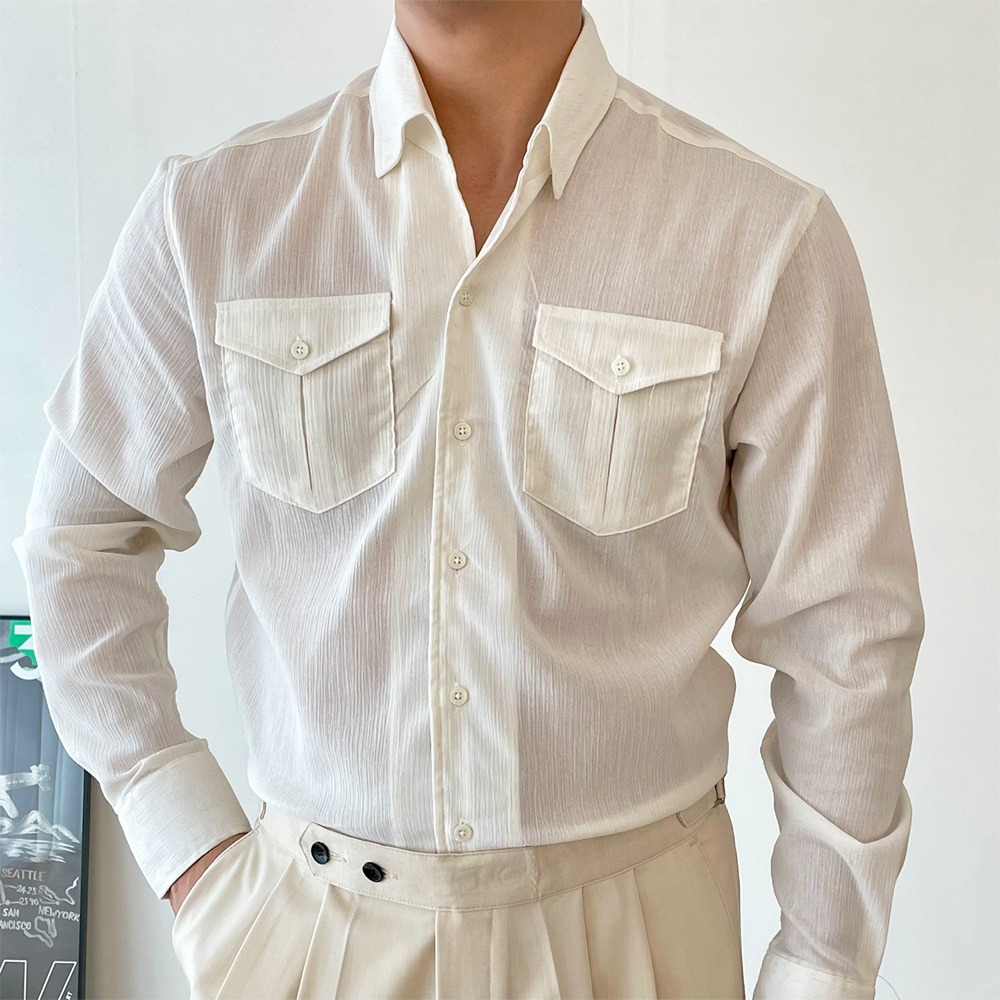 Summer Pocket Linen Shirt (2color)